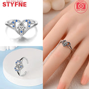 Woman Rings Blue Eye Ring 925 Sterling Silver For Women's ring Jewelry with Gift Bag