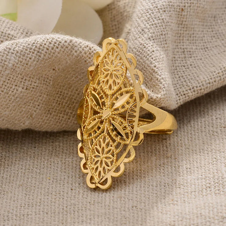Rings for Women Gold Color Fashion Jewelry Rings Woman Girl,Wholesale Arab Jewelry Symbol of Wealth