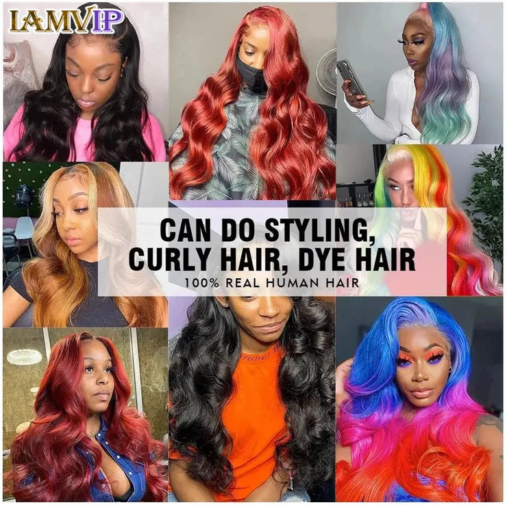 250% 13x6 Hd Frontal Body Wave Human Hair Pre-plucked Lace Brazilian Remy Straight Wave With Hd 13x4 Front Wig