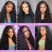 Deep Wave Human Hair Wigs 13X6 Hd Lace Frontal Wig Water Wave Lace Front Wigs Curly Brazilian Wigs 200 Density 40 Inch For Women