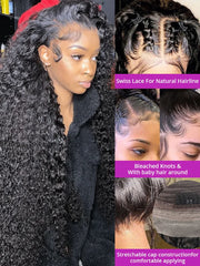 200 Density 40 Inch 13x6 Deep Wave Hd Lace Frontal Wigs Human Hair curly wigs Water Wave 13x4 Lace Front Wig For Black Women Wig