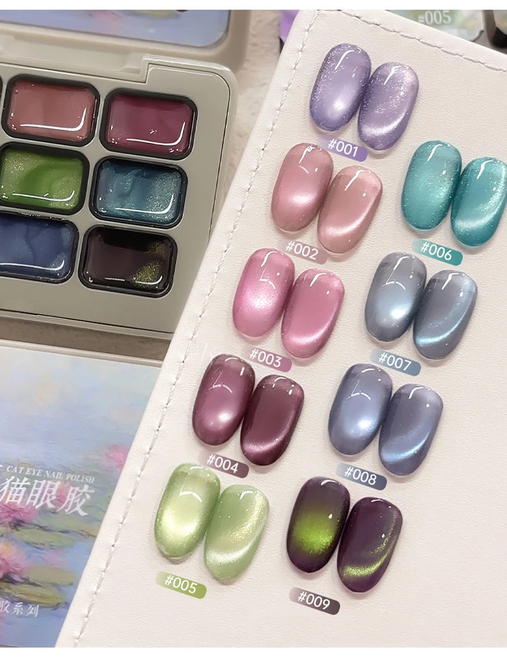 MORDDA 9 Colors Cat's Eye Magnetic Nail Gel Soaking UV LED Gel Salon Female Nail Art Tools Fashion Holographic Nail Art