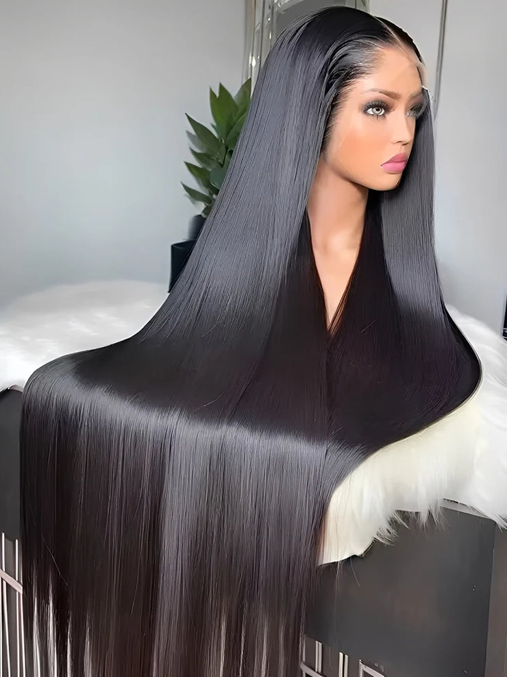 13x4 Bone Straight Human Hair Wigs 13x6 Hd Lace Frontal 40 Inch Straight Transparent Lace 220 Density Human Hair Wig For Women