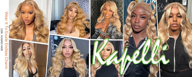 13x4 13x6 360 HD Transparent 613 Honey Blonde Color Lace Front Human Hair Wigs for Women Raw Brazilian Wavy Lace Frontal Wig