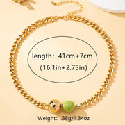 A Chain Necklace for Women, Fashionable and Simple Bead Braided Beads, a Variety of Colors Available Chain Necklaces, Suitable for Daily Wear and Vacation