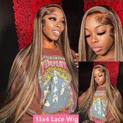 Highlight Wig Human Hair 13x4 13x6 Hd Lace Frontal Wig Ombre Honey Blonde 360 Straight Hd Lace Front Human Hair Wigs For Women