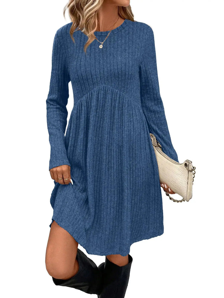 Dresses 2025 Woman Knitted Dress Slim Solid Color Simple Style Vestidos Long Sleeves All-match Casual Elegant Temperament Trendy