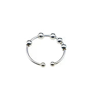Punk Anxiety Rings For Women Men Spiral Fidget Beads Ring Nice Trend Jewelry Rotate Freely Anti Stress Stainless Steel Ring Gift
