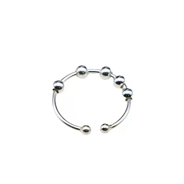 Punk Anxiety Rings For Women Men Spiral Fidget Beads Ring Nice Trend Jewelry Rotate Freely Anti Stress Stainless Steel Ring Gift
