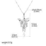 Movie Lord Of The Rings Necklace Elf Princess Yavin Twilight Star Crystal Pendant Women's Necklace Jewelry Gift