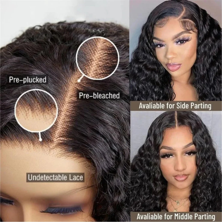 250 Density 13x6 Hd Lace Frontal Wigs Brazilian 32 34 40 Inch Deep Wave Curly  Human Hair Wigs 100% For Black Women Preplucked