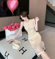 Dresses for Women Black SMidi Woman Dress Party Evening Night Club Prom Casual Youth G Fashion Summer 2025 Retro Sensual Sexy X