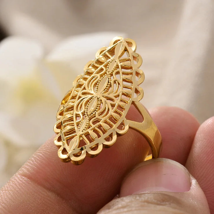 Rings for Women Gold Color Fashion Jewelry Rings Woman Girl,Wholesale Arab Jewelry Symbol of Wealth
