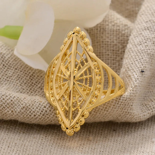 Rings for Women Gold Color Fashion Jewelry Rings Woman Girl,Wholesale Arab Jewelry Symbol of Wealth