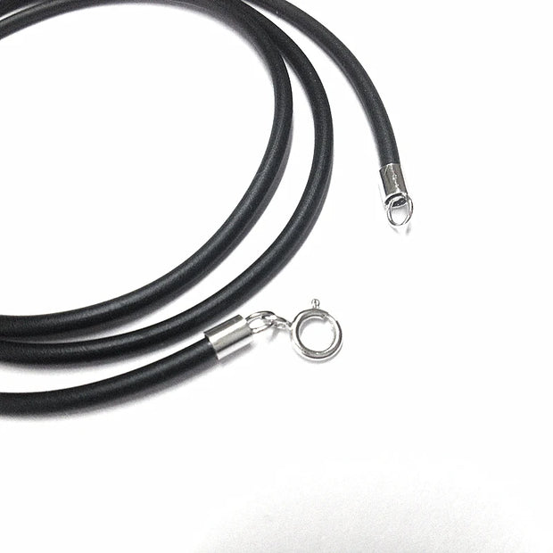 Necklace for Women PU Leather Buckle 925 Sterling Silver Black Jewelry Men Accessories Wholesale Fashion Chain simpe neck