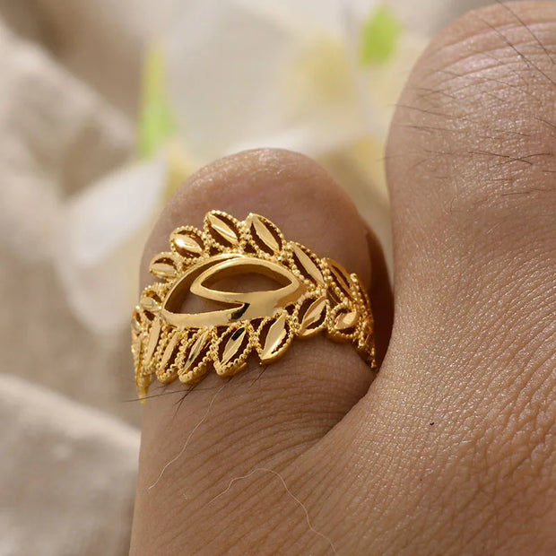 Rings for Women Gold Color Fashion Jewelry Rings Woman Girl,Wholesale Arab Jewelry Symbol of Wealth