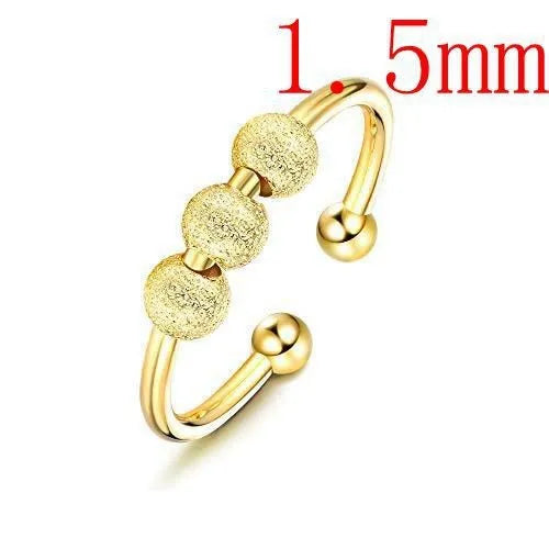 Punk Anxiety Rings For Women Men Spiral Fidget Beads Ring Nice Trend Jewelry Rotate Freely Anti Stress Stainless Steel Ring Gift