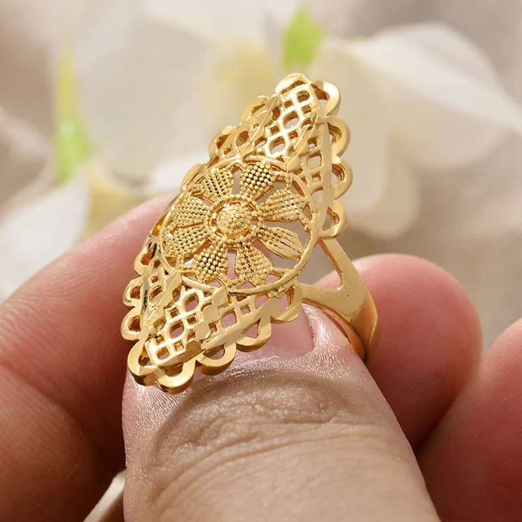 Rings for Women Gold Color Fashion Jewelry Rings Woman Girl,Wholesale Arab Jewelry Symbol of Wealth