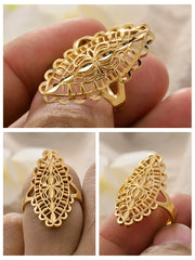 Rings for Women Gold Color Fashion Jewelry Rings Woman Girl,Wholesale Arab Jewelry Symbol of Wealth