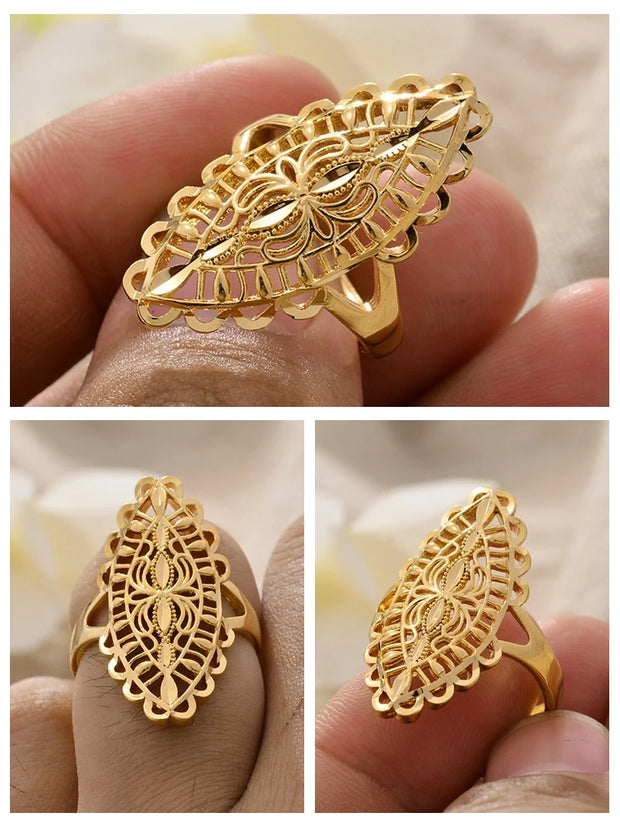 Rings for Women Gold Color Fashion Jewelry Rings Woman Girl,Wholesale Arab Jewelry Symbol of Wealth