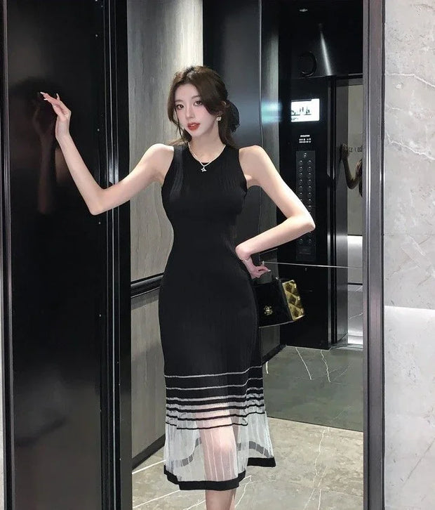 Dresses for Women Black SMidi Woman Dress Party Evening Night Club Prom Casual Youth G Fashion Summer 2025 Retro Sensual Sexy X