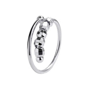 Punk Anxiety Rings For Women Men Spiral Fidget Beads Ring Nice Trend Jewelry Rotate Freely Anti Stress Stainless Steel Ring Gift