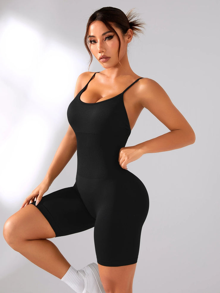 Gym Jumpsuits for Women Sport Overalls Sleeveless Fitness Yoga Suit Elastic Workout Short Bodysuit Push-up Athletic Wear