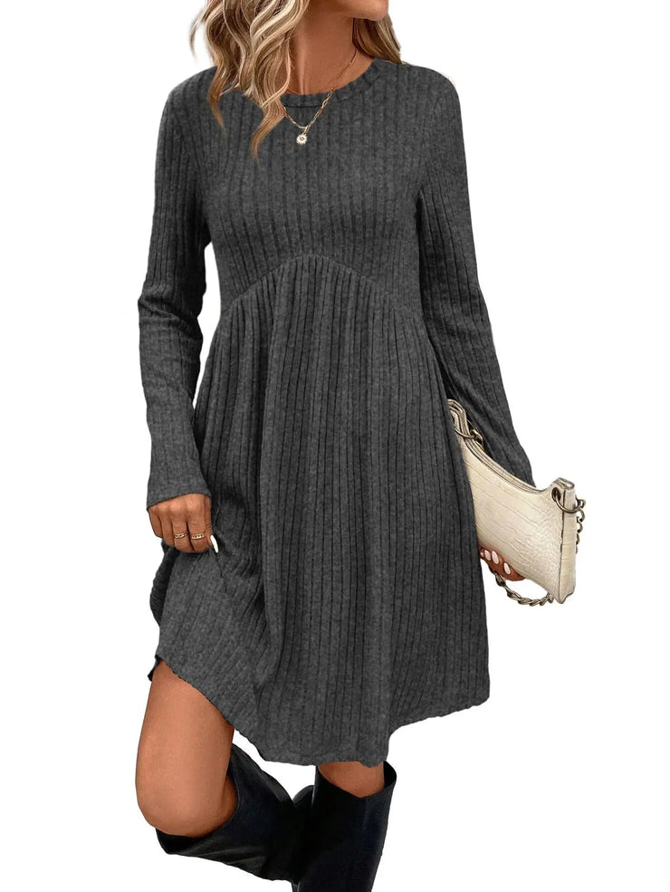 Dresses 2025 Woman Knitted Dress Slim Solid Color Simple Style Vestidos Long Sleeves All-match Casual Elegant Temperament Trendy