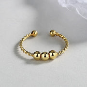 Punk Anxiety Rings For Women Men Spiral Fidget Beads Ring Nice Trend Jewelry Rotate Freely Anti Stress Stainless Steel Ring Gift