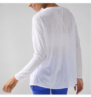 Gym Sports Tops Workout T-shirts Women Yoga Clothing Running Loose Slim Quick Dry Training Long Sleeve Blouse Fitness Tops👚