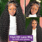 250 Density 13x6 Hd Lace Frontal Wigs Brazilian 32 34 40 Inch Deep Wave Curly  Human Hair Wigs 100% For Black Women Preplucked