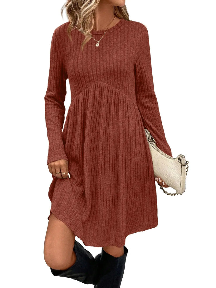 Dresses 2025 Woman Knitted Dress Slim Solid Color Simple Style Vestidos Long Sleeves All-match Casual Elegant Temperament Trendy
