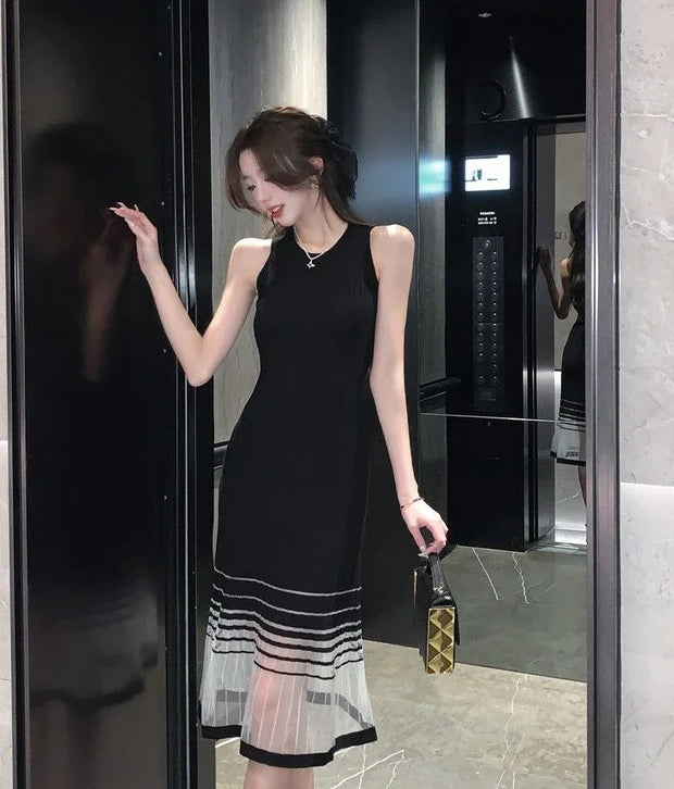 Dresses for Women Black SMidi Woman Dress Party Evening Night Club Prom Casual Youth G Fashion Summer 2025 Retro Sensual Sexy X