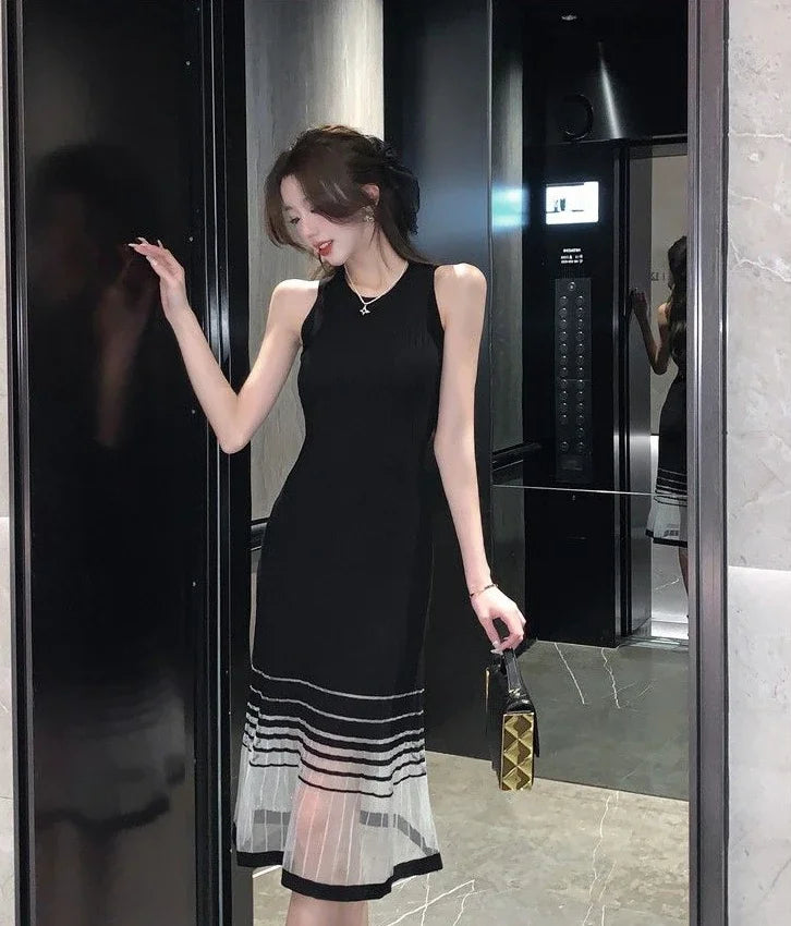 Dresses for Women Black SMidi Woman Dress Party Evening Night Club Prom Casual Youth G Fashion Summer 2025 Retro Sensual Sexy X