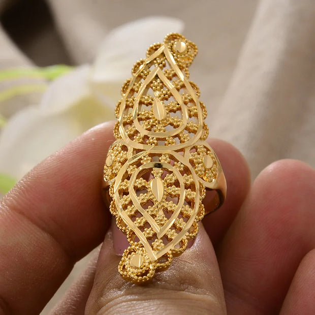 Rings for Women Gold Color Fashion Jewelry Rings Woman Girl,Wholesale Arab Jewelry Symbol of Wealth