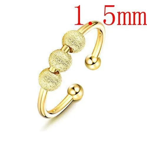 Punk Anxiety Rings For Women Men Spiral Fidget Beads Ring Nice Trend Jewelry Rotate Freely Anti Stress Stainless Steel Ring Gift