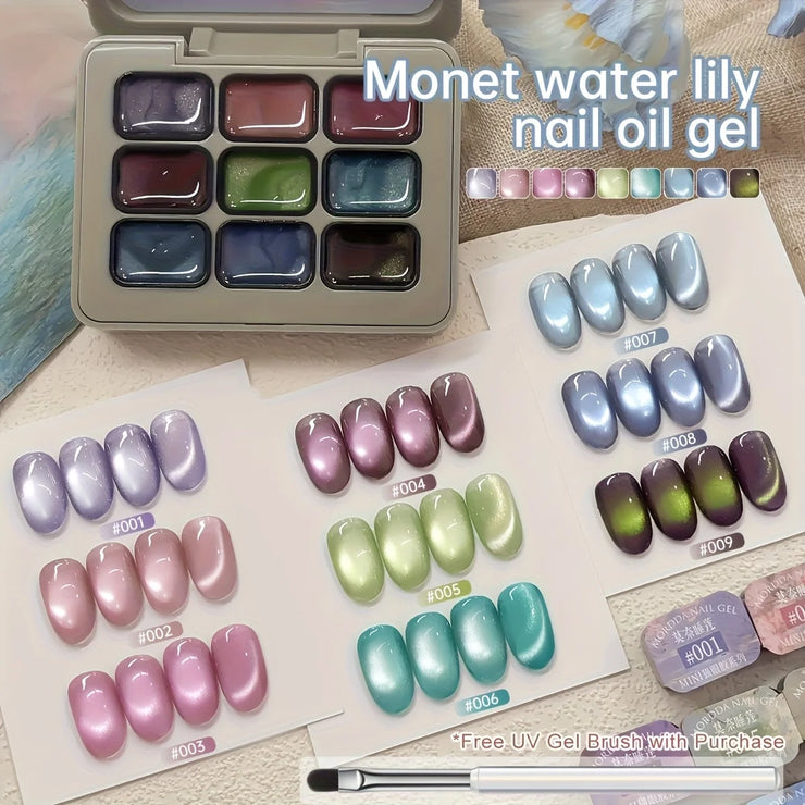 MORDDA 9 Colors Cat's Eye Magnetic Nail Gel Soaking UV LED Gel Salon Female Nail Art Tools Fashion Holographic Nail Art