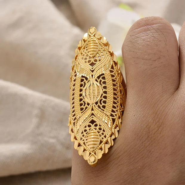 Rings for Women Gold Color Fashion Jewelry Rings Woman Girl,Wholesale Arab Jewelry Symbol of Wealth