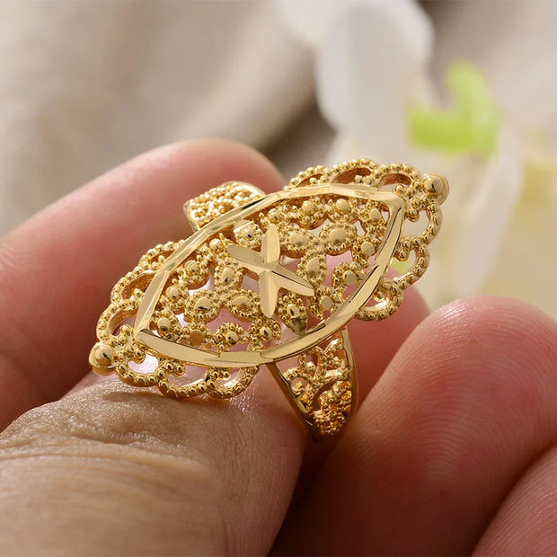 Rings for Women Gold Color Fashion Jewelry Rings Woman Girl,Wholesale Arab Jewelry Symbol of Wealth
