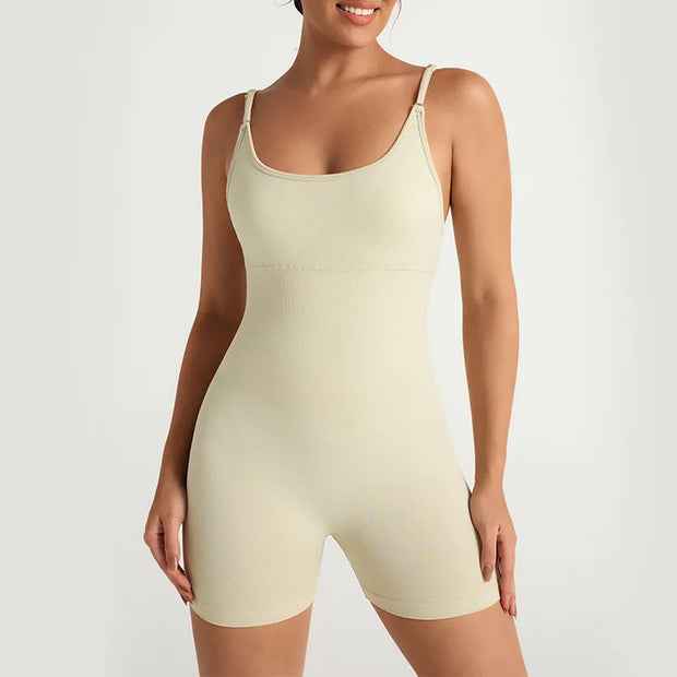 Gym Jumpsuits for Women Sport Overalls Sleeveless Fitness Yoga Suit Elastic Workout Short Bodysuit Push-up Athletic Wear