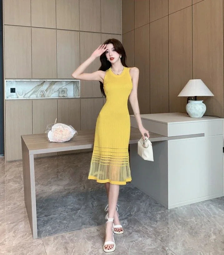 Dresses for Women Black SMidi Woman Dress Party Evening Night Club Prom Casual Youth G Fashion Summer 2025 Retro Sensual Sexy X