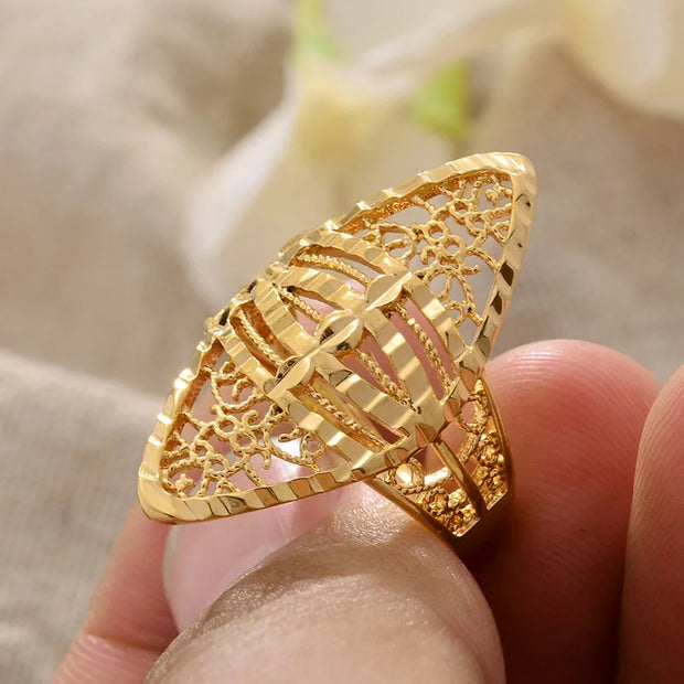 Rings for Women Gold Color Fashion Jewelry Rings Woman Girl,Wholesale Arab Jewelry Symbol of Wealth