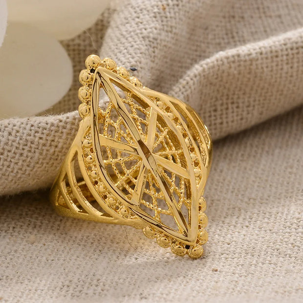 Rings for Women Gold Color Fashion Jewelry Rings Woman Girl,Wholesale Arab Jewelry Symbol of Wealth