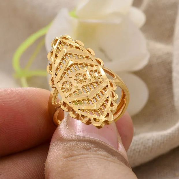 Rings for Women Gold Color Fashion Jewelry Rings Woman Girl,Wholesale Arab Jewelry Symbol of Wealth