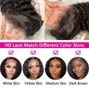 Deep Wave Human Hair Wigs 13X6 Hd Lace Frontal Wig Water Wave Lace Front Wigs Curly Brazilian Wigs 200 Density 40 Inch For Women