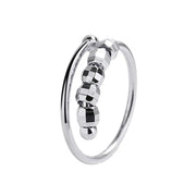 Punk Anxiety Rings For Women Men Spiral Fidget Beads Ring Nice Trend Jewelry Rotate Freely Anti Stress Stainless Steel Ring Gift