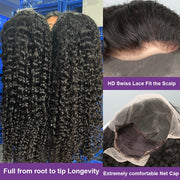 250 Density 13x6 Hd Lace Frontal Wigs Brazilian 32 34 40 Inch Deep Wave Curly  Human Hair Wigs 100% For Black Women Preplucked