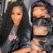 Deep Wave Human Hair Wigs 13X6 Hd Lace Frontal Wig Water Wave Lace Front Wigs Curly Brazilian Wigs 200 Density 40 Inch For Women