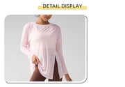 Gym Sports Tops Workout T-shirts Women Yoga Clothing Running Loose Slim Quick Dry Training Long Sleeve Blouse Fitness Tops👚