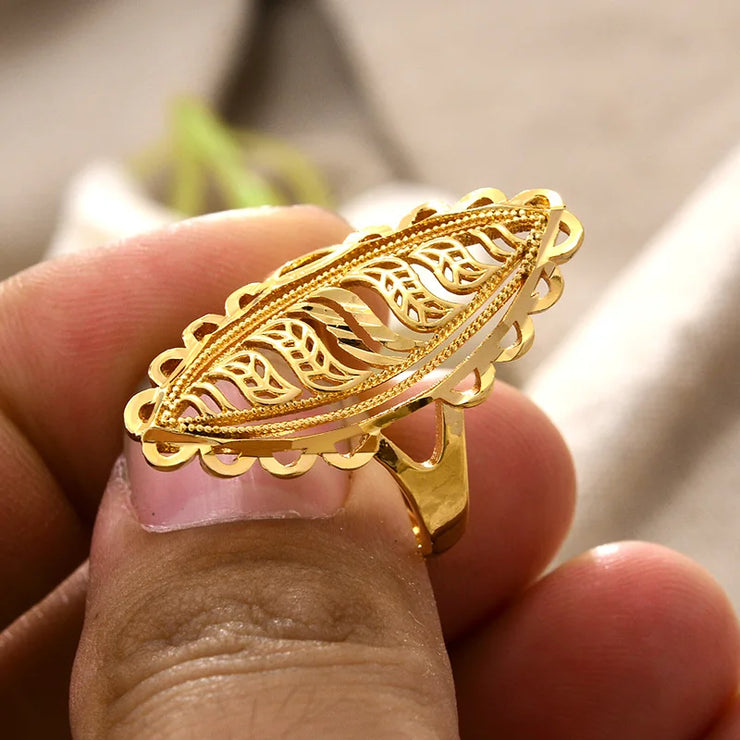 Rings for Women Gold Color Fashion Jewelry Rings Woman Girl,Wholesale Arab Jewelry Symbol of Wealth